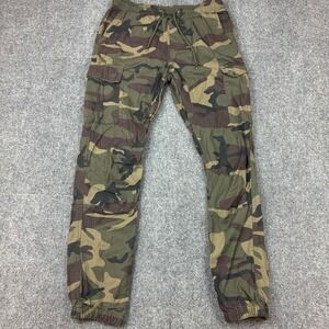 CSG Mens Size Medium 30x30 Camo Ripstop Cargo Jogger Pants Green Brown